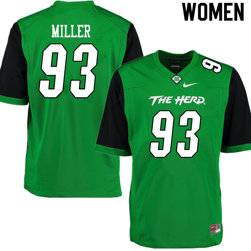 Women #93 CJ Miller Marshall Thundering Herd College Football Jerseys Sale-Gren - Click Image to Close